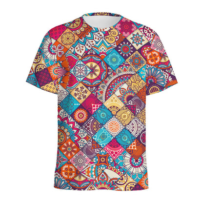 Ethnic Bohemian Mandala Pattern Print Men's Sports T-Shirt