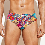 Ethnic Bohemian Mandala Pattern Print Men's Swim Briefs