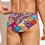 Ethnic Bohemian Mandala Pattern Print Men's Swim Briefs