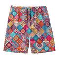 Ethnic Bohemian Mandala Pattern Print Men's Swim Trunks