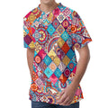 Ethnic Bohemian Mandala Pattern Print Men's Velvet T-Shirt