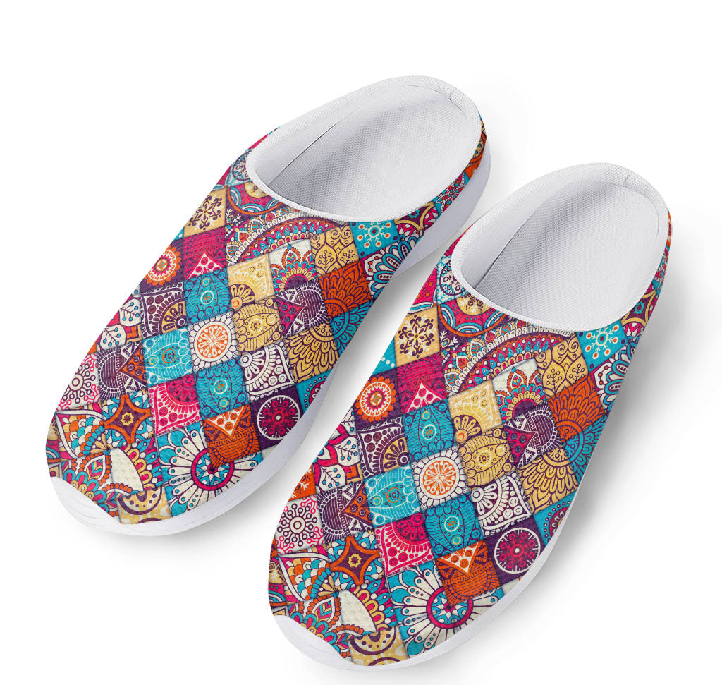 Ethnic Bohemian Mandala Pattern Print Mesh Casual Shoes