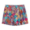 Ethnic Bohemian Mandala Pattern Print Mesh Shorts