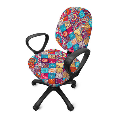 Ethnic Bohemian Mandala Pattern Print Office Chair Cover