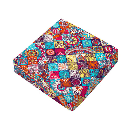 Ethnic Bohemian Mandala Pattern Print Outdoor Seat Cushion Cover