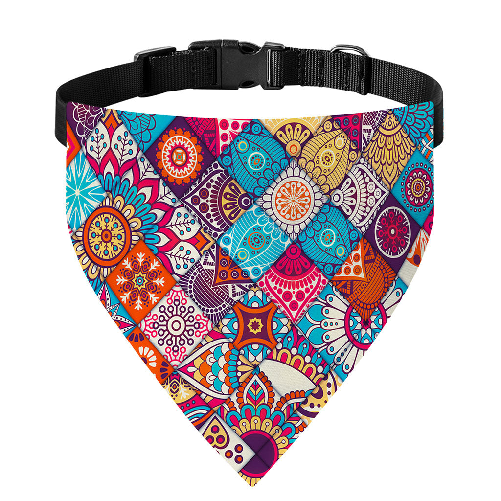 Ethnic Bohemian Mandala Pattern Print Over The Collar Dog Bandana