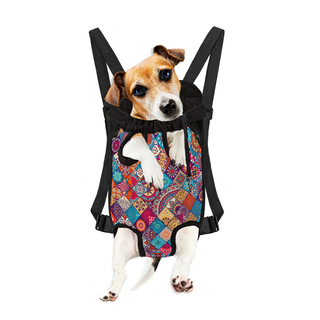 Ethnic Bohemian Mandala Pattern Print Pet Carrier Backpack