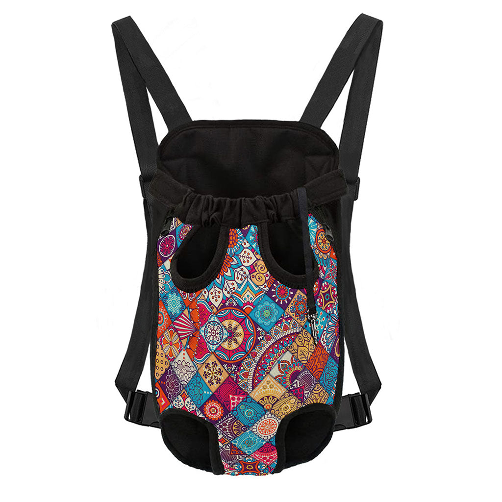 Ethnic Bohemian Mandala Pattern Print Pet Carrier Backpack