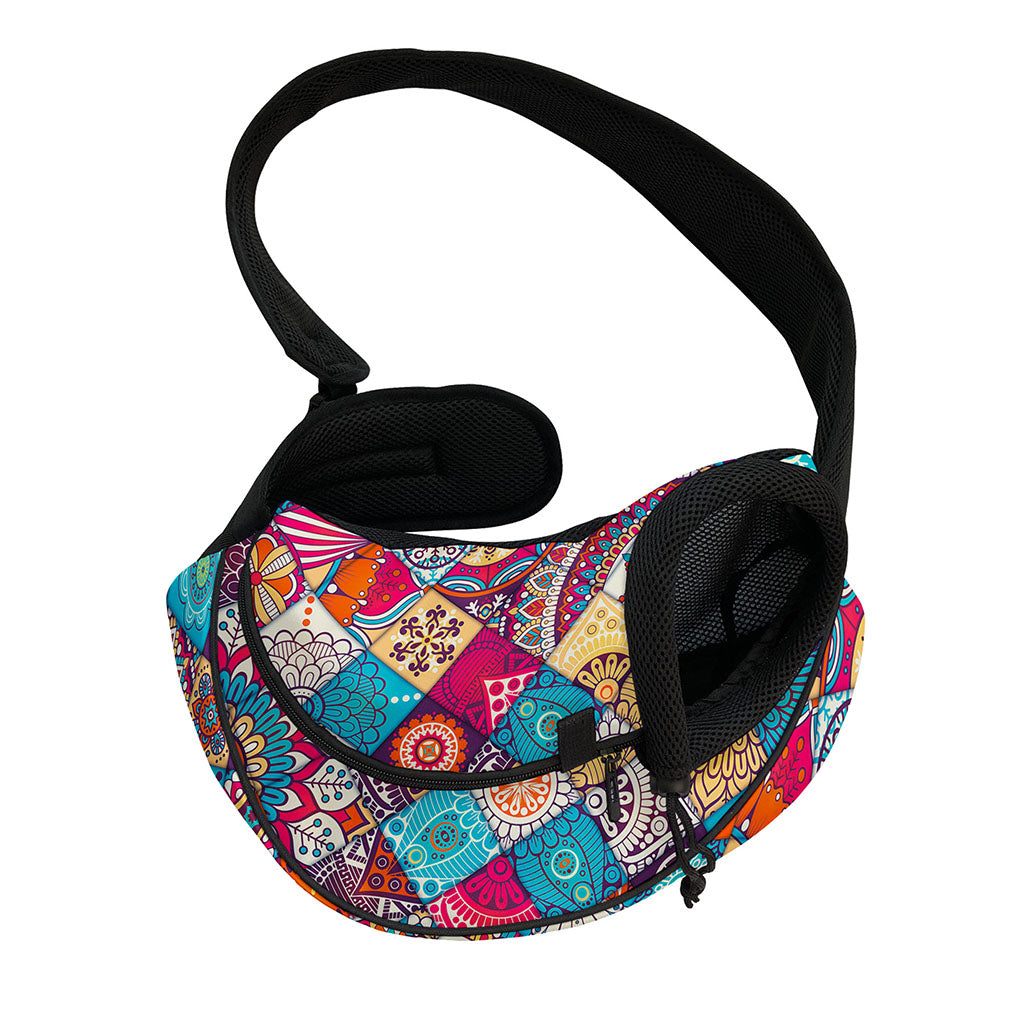 Ethnic Bohemian Mandala Pattern Print Pet Sling Carrier