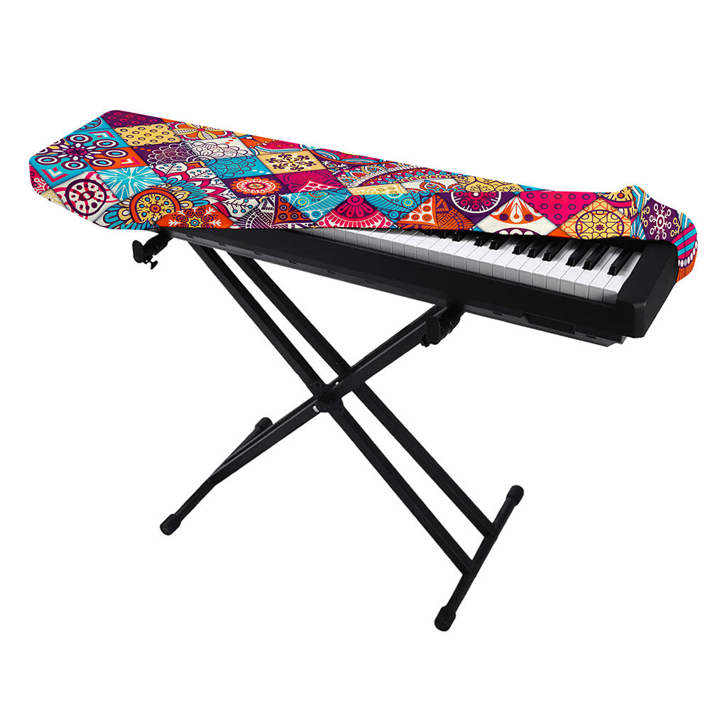 Ethnic Bohemian Mandala Pattern Print Piano Keyboard Cover