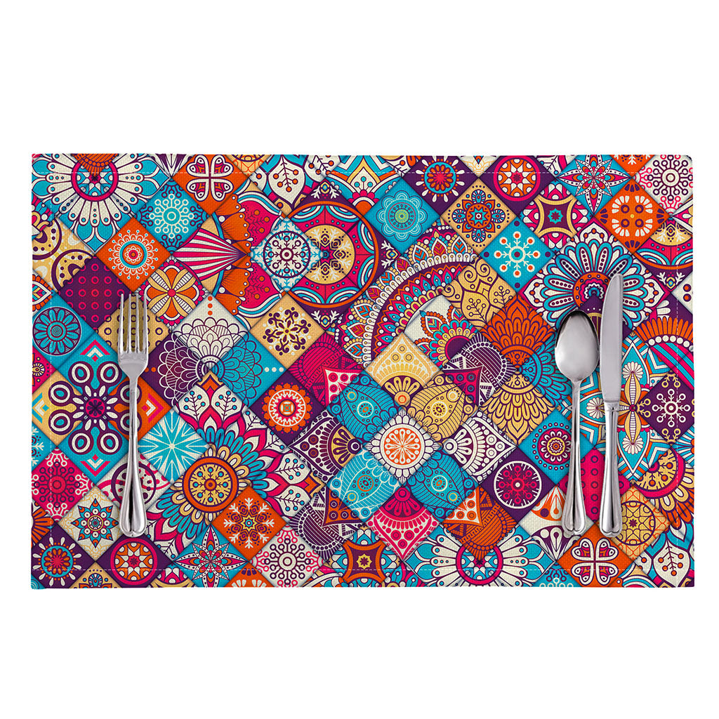 Ethnic Bohemian Mandala Pattern Print Placemat