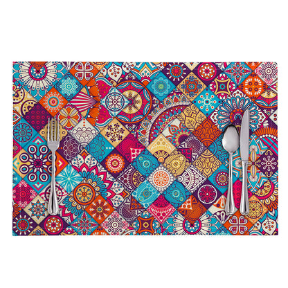 Ethnic Bohemian Mandala Pattern Print Placemat