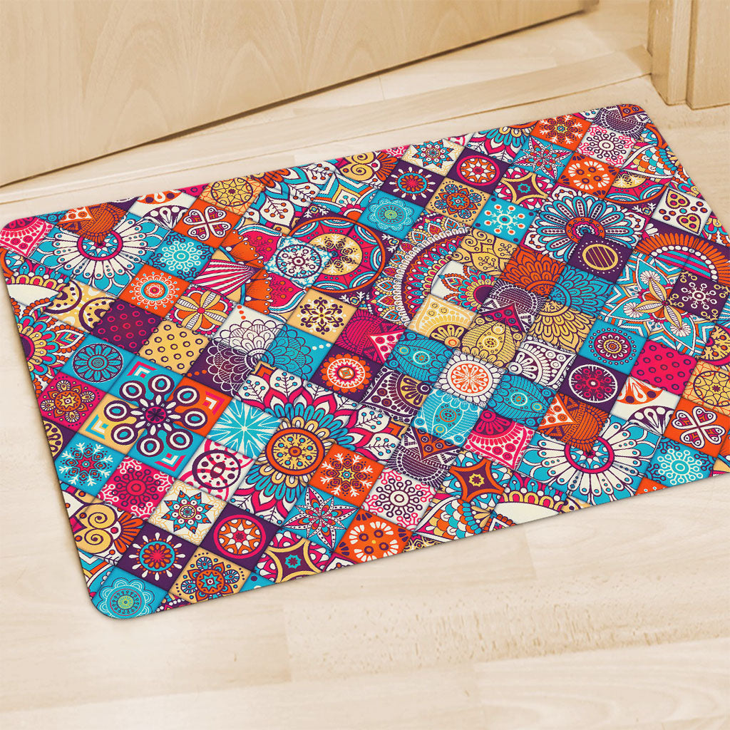 Ethnic Bohemian Mandala Pattern Print Polyester Doormat