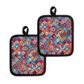 Ethnic Bohemian Mandala Pattern Print Pot Holders