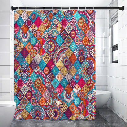 Ethnic Bohemian Mandala Pattern Print Premium Shower Curtain