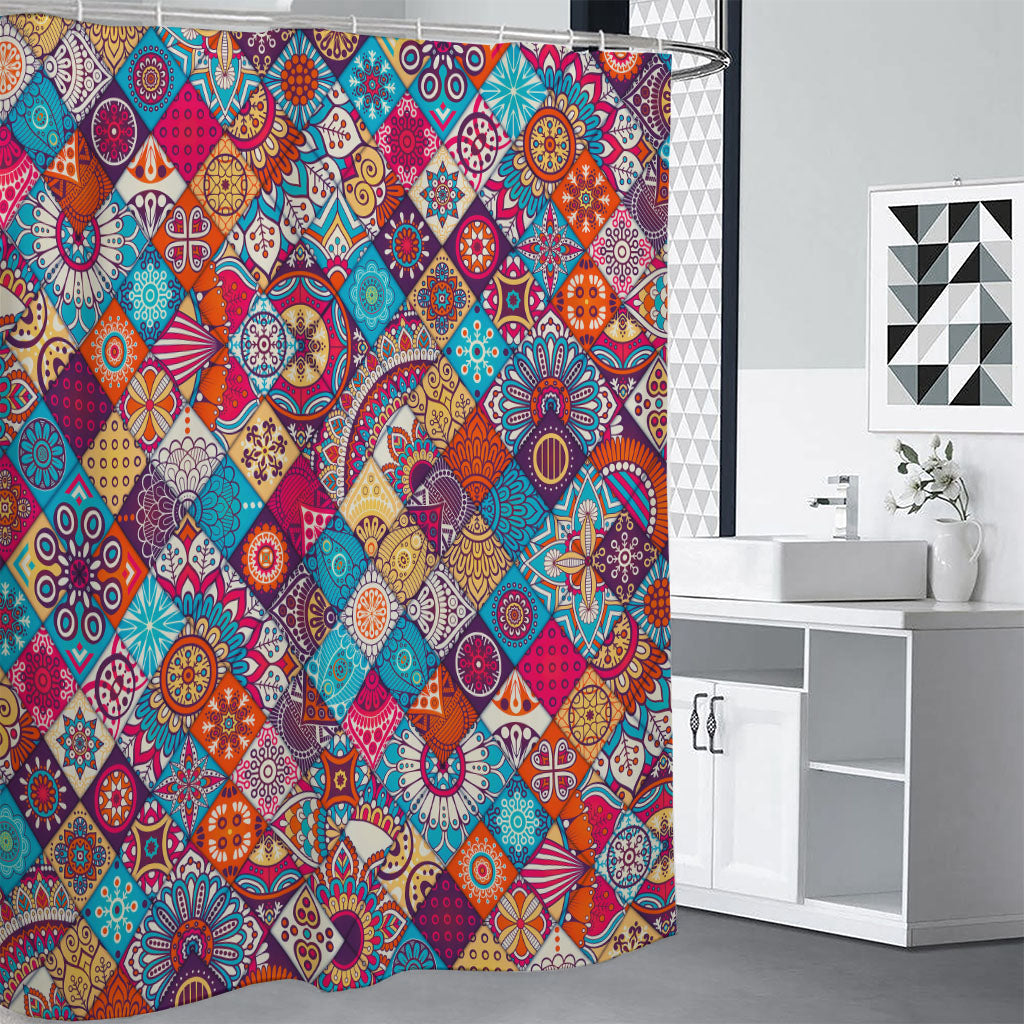 Ethnic Bohemian Mandala Pattern Print Premium Shower Curtain