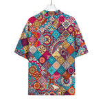 Ethnic Bohemian Mandala Pattern Print Rayon Hawaiian Shirt