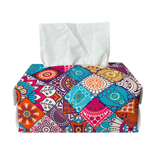 Ethnic Bohemian Mandala Pattern Print Rectangle Tissue Box Cover