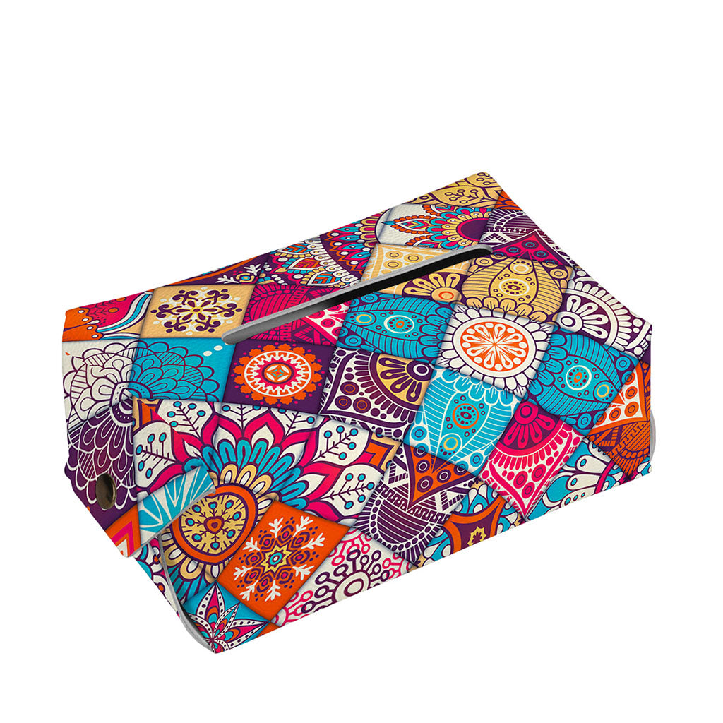 Ethnic Bohemian Mandala Pattern Print Rectangle Tissue Box Cover
