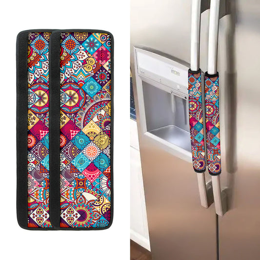Ethnic Bohemian Mandala Pattern Print Refrigerator Handle Covers