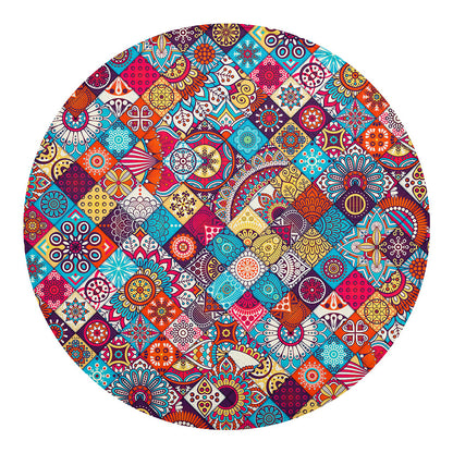Ethnic Bohemian Mandala Pattern Print Round Blanket