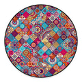 Ethnic Bohemian Mandala Pattern Print Round Floor Mat