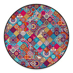 Ethnic Bohemian Mandala Pattern Print Round Floor Mat