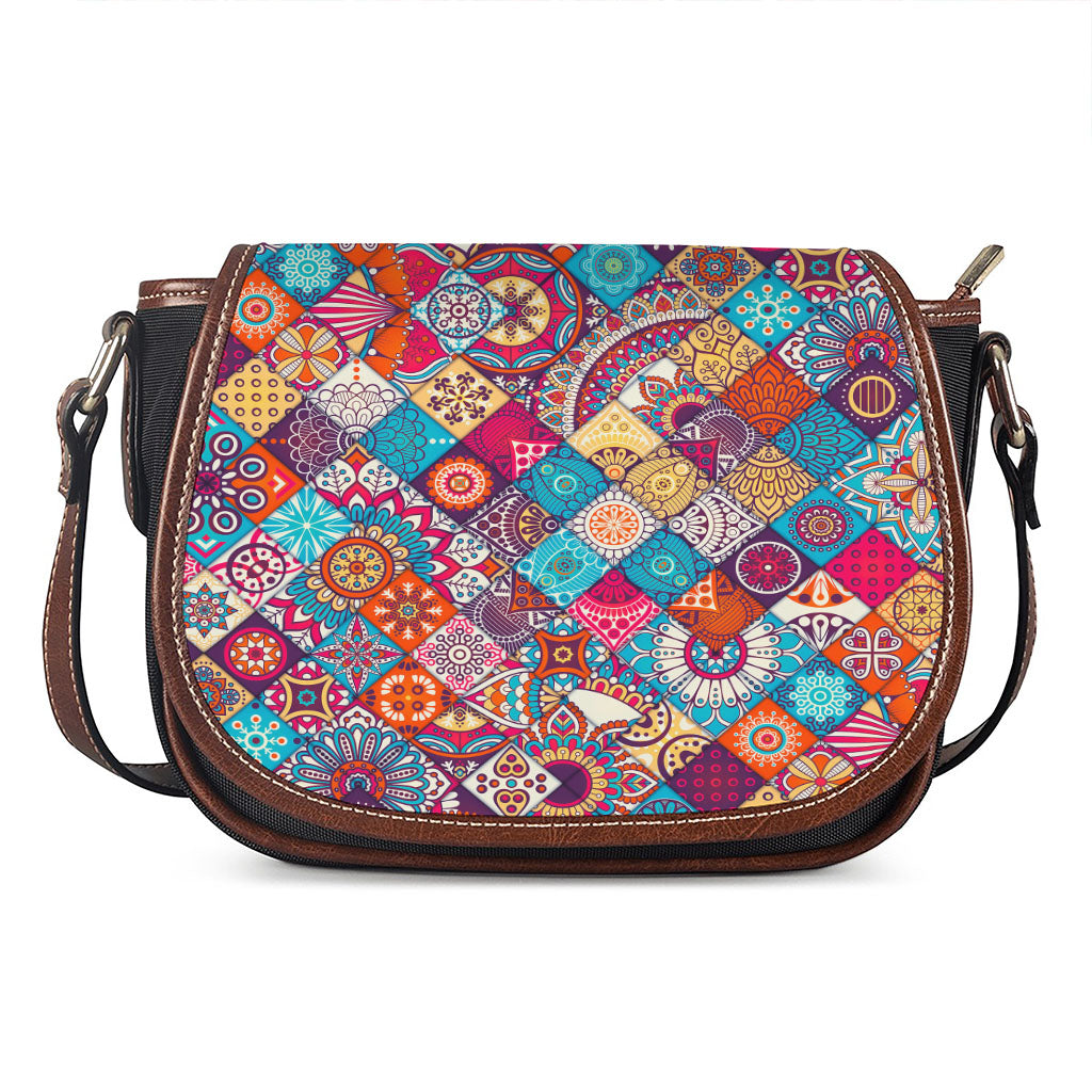 Ethnic Bohemian Mandala Pattern Print Saddle Bag