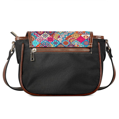 Ethnic Bohemian Mandala Pattern Print Saddle Bag
