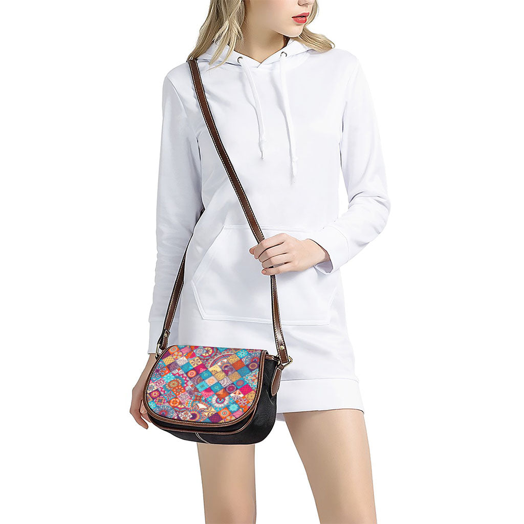 Ethnic Bohemian Mandala Pattern Print Saddle Bag