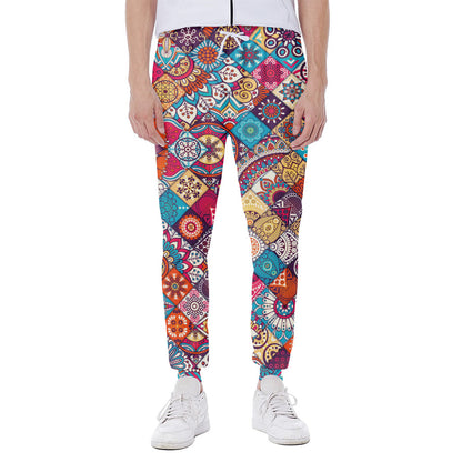 Ethnic Bohemian Mandala Pattern Print Scuba Joggers