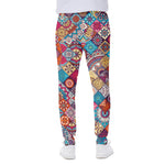 Ethnic Bohemian Mandala Pattern Print Scuba Joggers