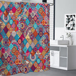 Ethnic Bohemian Mandala Pattern Print Shower Curtain