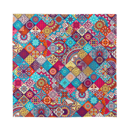 Ethnic Bohemian Mandala Pattern Print Silk Bandana