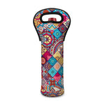 Ethnic Bohemian Mandala Pattern Print Single Neoprene Wine Tote