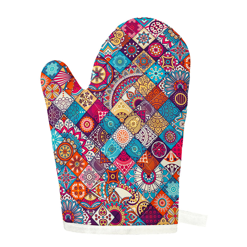 Ethnic Bohemian Mandala Pattern Print Single Oven Mitt