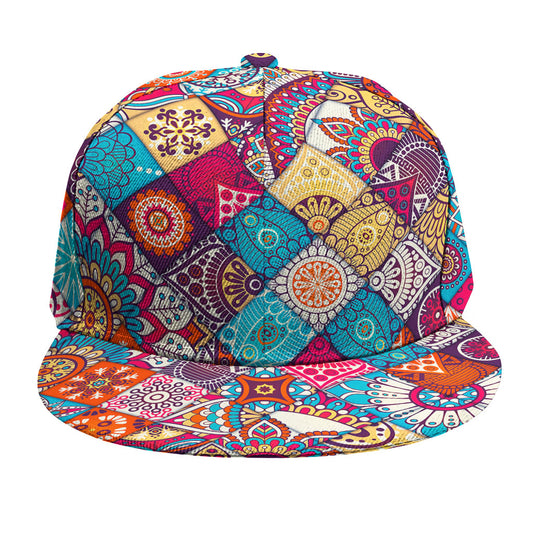 Ethnic Bohemian Mandala Pattern Print Snapback Cap