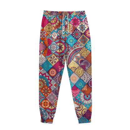 Ethnic Bohemian Mandala Pattern Print Sweatpants
