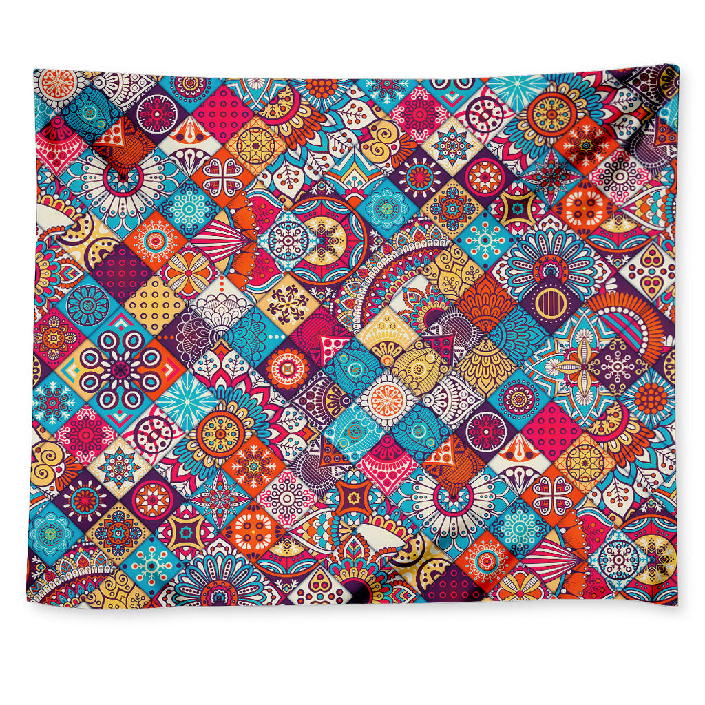 Ethnic Bohemian Mandala Pattern Print Tapestry