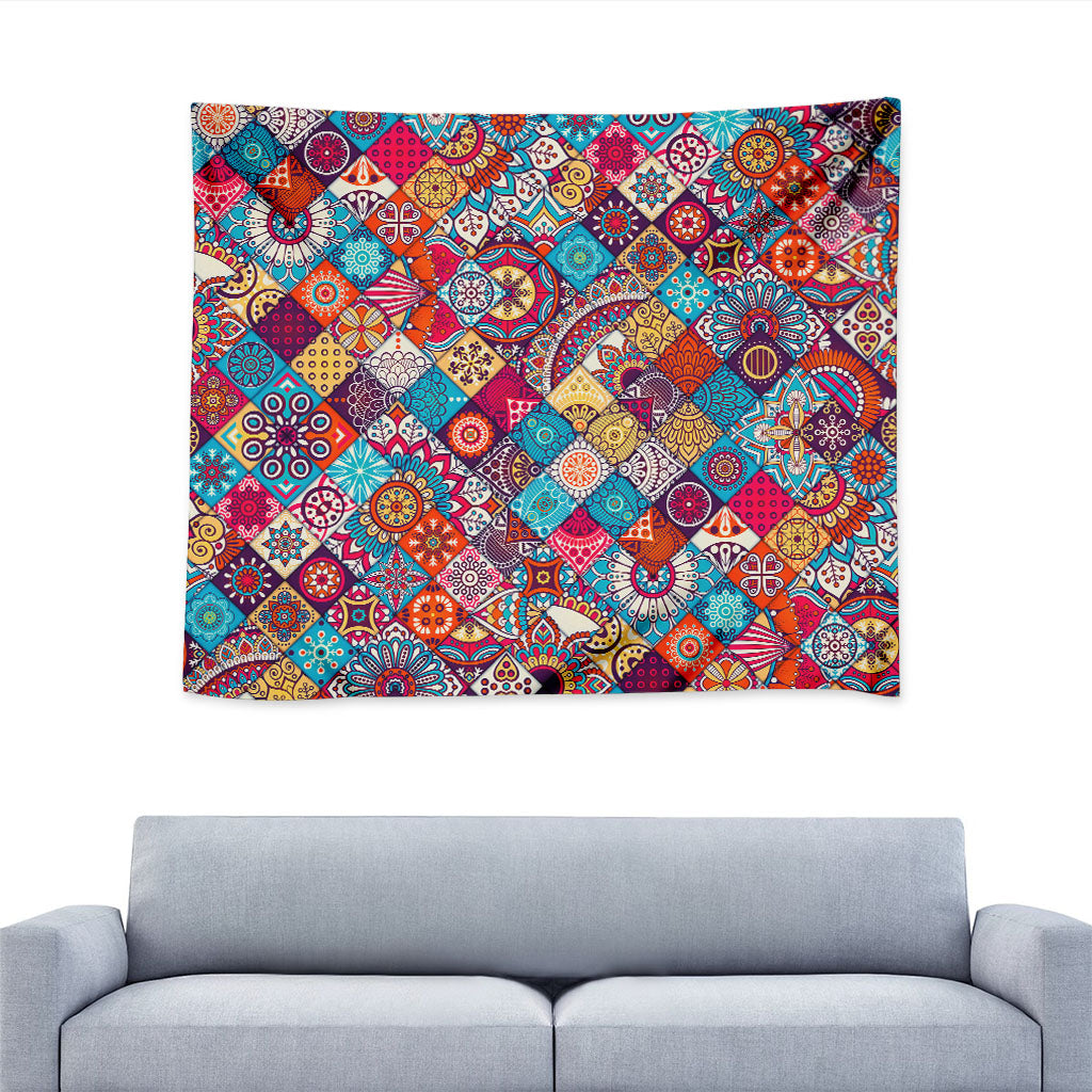 Ethnic Bohemian Mandala Pattern Print Tapestry
