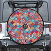 Ethnic Bohemian Mandala Pattern Print Tire Cover With Camera Hole