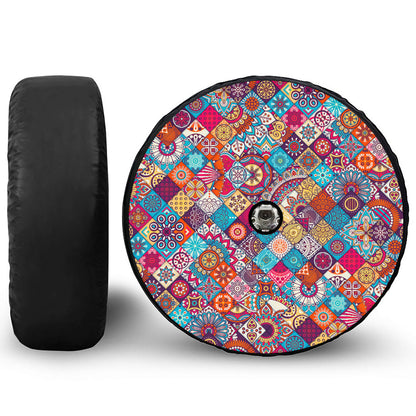 Ethnic Bohemian Mandala Pattern Print Tire Cover With Camera Hole