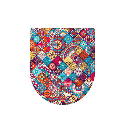 Ethnic Bohemian Mandala Pattern Print Toilet Lid Cover