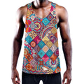Ethnic Bohemian Mandala Pattern Print Men's Workout Tank Top