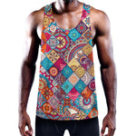 Ethnic Bohemian Mandala Pattern Print Training Tank Top