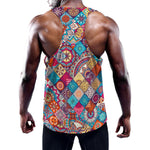Ethnic Bohemian Mandala Pattern Print Training Tank Top