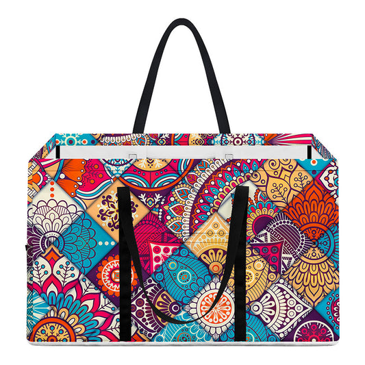 Ethnic Bohemian Mandala Pattern Print Utility Tote Bag