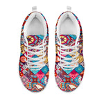 Ethnic Bohemian Mandala Pattern Print White Running Shoes