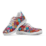 Ethnic Bohemian Mandala Pattern Print White Running Shoes