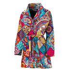 Ethnic Bohemian Mandala Pattern Print Women's Bathrobe
